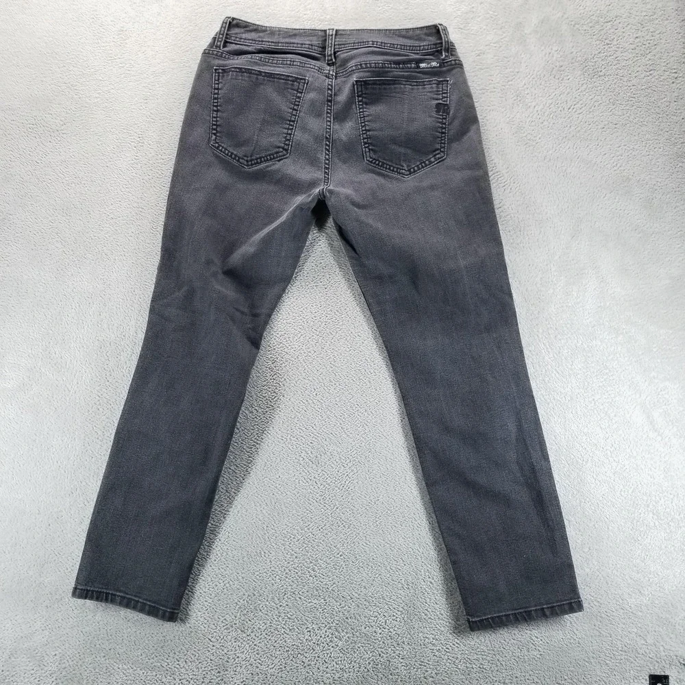 Miss Me Jeans Womens 33 Gray Mid‎ Rise Skinny Lace Side Stripe Stretch Charcoal